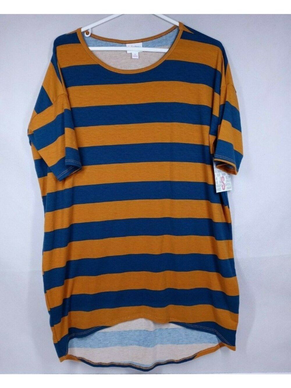 NWT Lularoe Irma Tunic Jade & Gold Striped Size Small